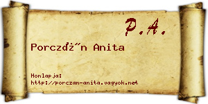 Porczán Anita névjegykártya